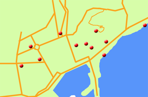 Map of Alicante, Costa Blanca, Spain.