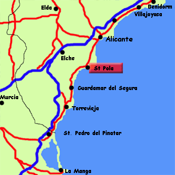   Map of Santa Pola, Costa Blanca, Spain